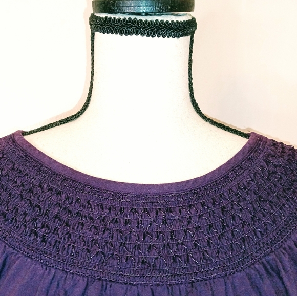 Old Navy Women's Purple Boho Chic Tiered Smocked Swing Cotton Dress Size Small - Picture 4 of 6